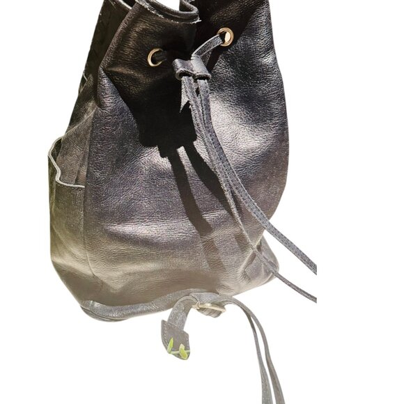 Patricia Nash Braided Leather Drawstring Bucket bag in blue - Picture 9 of 9